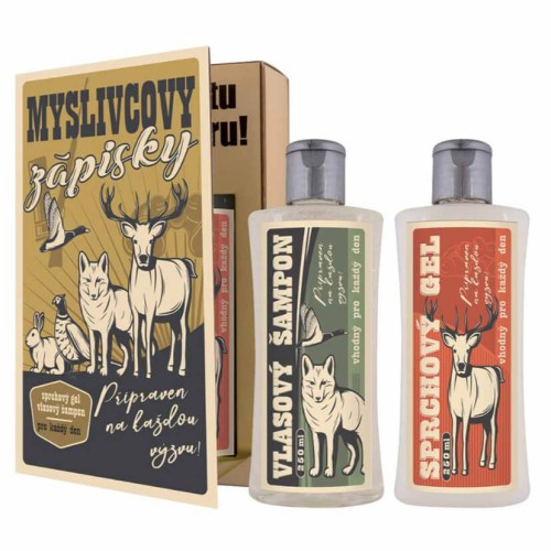Kosmetická sada pro myslivce - sprchový gel 250 ml a šampon 250 ml - kniha
