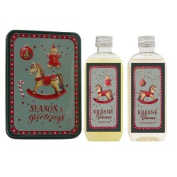 Vánoční dárková sada v plechovém boxu 2x sprchový gel 100 ml koník